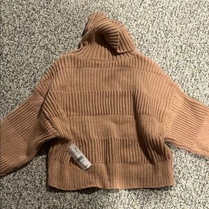 PacSun Tan Ribbed Turtleneck Sweater